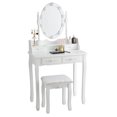 thumbnail image 1 of Patiojoy Make-Up Vanity Table Dresser Set w/LED Light, White, 1 of 9