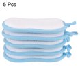 thumbnail image 3 of Uxcell Multipurpose Kitchen Dish Sponge Scrubber, Non Scratch Microfiber Dishes Sponges Pads, Blue, 5 Pcs, 3 of 7