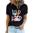 thumbnail image 2 of EGNMCR Chemises de Pâques pour Femmes Chemises Imprimé de Pâques T-shirt Col Rond Mode et Confortable Haut à Manches Courtes Col Rond/chemise T-Shirts pour Femmes, 2 of 7