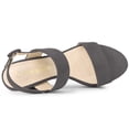thumbnail image 4 of BLISSFUL STEP Women's Slingback Platform Heels Chunky High Heel Sandals Grey (Size 8.5), 4 of 6