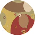 thumbnail image 1 of Ahgly Company Tapis Rond Lavable en Machine Intérieur Transitionnel Jaune, 3 Pieds Rond, 1 of 7