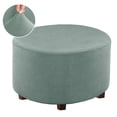 thumbnail image 2 of Rongfmy Round Ottoman Slipcover Footstool Footrest Cover Living Room Stool Green, 2 of 9
