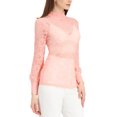 thumbnail image 4 of INSPIRE CHIC Long Sleeve Sheer Lace Blouse Pink S, 4 of 4