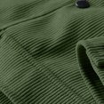 thumbnail image 4 of aohooy Men Corduroy Jacket Fall - Long Sleeve Collared Button Up Shacket with Flat Pockets Army Green,XXXXL, 4 of 8