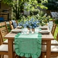 thumbnail image 4 of Leaf Edge Ruffled Table Runner for Coffee Dining Tv Cabinet Home Decor, Green, JKODE, 4 of 7