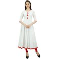 thumbnail image 2 of Bimba Kurti Ethnique de Designer pour Femmes, Robe Kurta Anarkali Évasée avec Pompon, 2 of 5