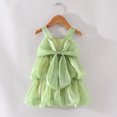 thumbnail image 2 of B91xZ Robes pour Filles Été Coton Décontracté Robe Tournoyante, Vert 12-18 Mois, 2 of 5