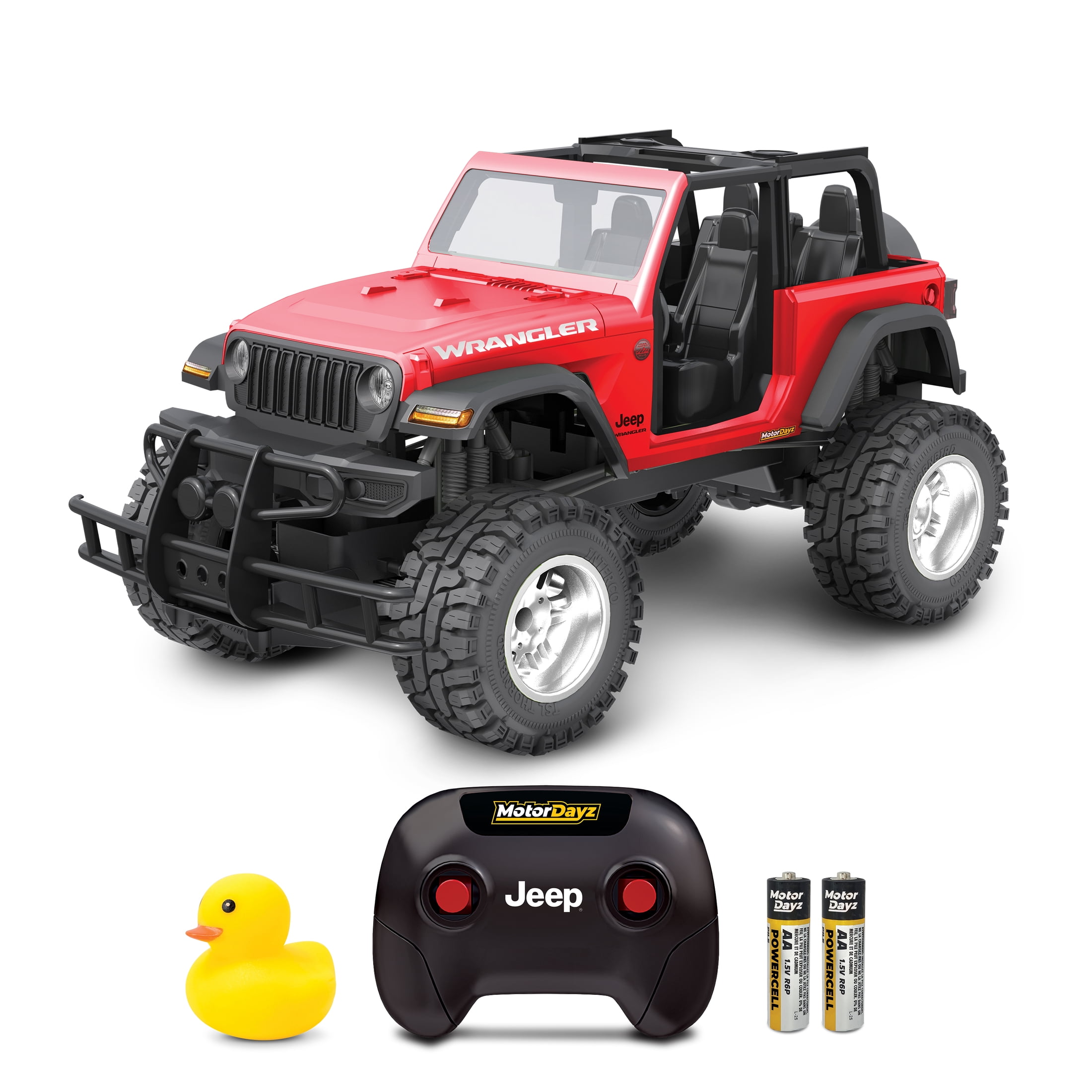 Motor Dayz 1:10 scale Duck Jeep Wrangler Remote Control Truck, Red