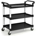thumbnail image 1 of Costway 3-Shelf Utility Service Cart Aluminum Frame 490lbs Capacity w/ Casters, 1 of 10