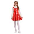 thumbnail image 2 of RUNQHUI Robe Salopette Évasée pour Filles Fête d'Anniversaire Robe Salopette à Bretelles Jupe Plissée Vêtements de Carnaval Rouge 16, 2 of 6