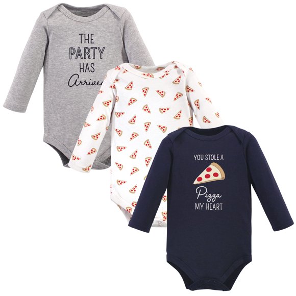 Hudson Baby Cache-Couches à Manches Longues en Coton Unisexes pour Bébé, Pizza, 6-9 Mois