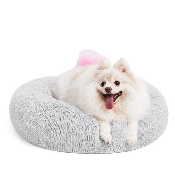 MIXJOY Comfortable Donut Cuddler Round Dog Bed Ultra Soft Washable Dog and Cat Cushion Bed (23'' Grey)