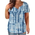thumbnail image 2 of TIMIFIS Women's Plus Size Tunic Tops Summerhort Sleeve V Neck Blouses Ruffle Flowy Button Up T Shirts, 2 of 6
