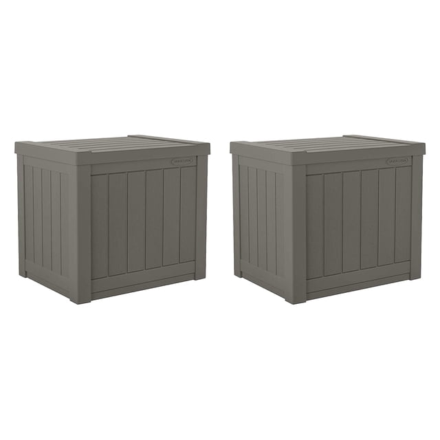 Suncast SS500ST Coffre de Terrasse Extérieur en Résine de 22 Gallons, Petit, pour Rangement de Patio (Lot de 2)