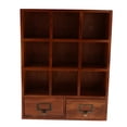 thumbnail image 2 of Étagère d'Exposition en Bois avec 2 Tiroirs, Unité de Rangement de Bureau, Organisateur, Brun, 2 of 8