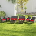 thumbnail image 1 of Costway 8 PCS Patio Furniture Set with Washable Cushions and Tempered Glass Coffee Table, 1 of 9