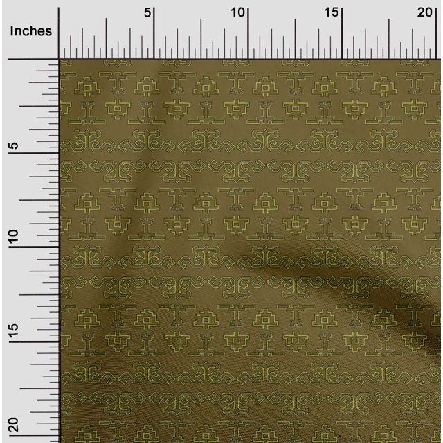 oneOone Georgette Viscose Fabric Geometric Block Print Fabric By The Yard 42 Inch Wide
