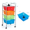 thumbnail image 2 of Costway 4-Drawer Cart Storage Bin Organizer Rolling w/Plastic Drawers Rainbow, 2 of 10