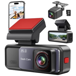 Cam Dash, 4K+2K Plein HD Dash Cam avant et arrière, caméra Dash pour voitures avec intégré 5GWiFi, 3.2&acirc; IPS Écran Dashcam, avec 64