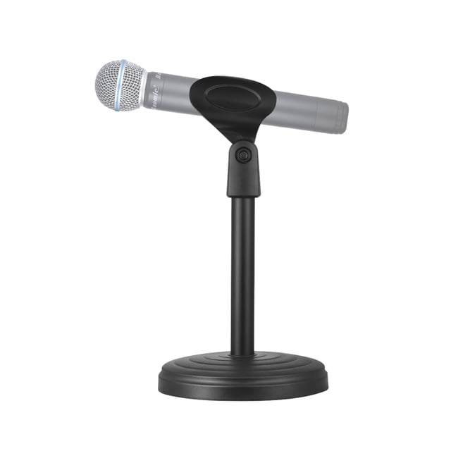 Sturdy Metal & ABS Desktop Microphone Holder - Fixed 205mm Height, Compact 8.1x4.2x4.2 Inch Design, 347g Lightweight Construction for Stable Mic Placement - Includes 1 Mic Stand