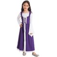 thumbnail image 2 of Xnihocha Robe Médiévale Renaissance Rétro pour Filles, Manches Longues Évasées, Lacée, Maxi Robe Violette 16, 2 of 7