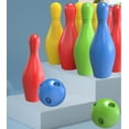 thumbnail image 4 of Bowling Game Set for Indoor and Outdoor Family Fun with 10 Pins and 2 Balls, 4 of 9