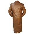 thumbnail image 2 of Brown Leather Trench Coat Brown Long Coat Men Long Leather Jacket Full Length Leather Coat Long Brown Leather Coat Brown Trench Coat For Men size XXXL, 2 of 3