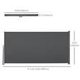 thumbnail image 3 of Outsunny 118" x 63" Retractable Side Awning Folding Privacy Screen Grey, 3 of 10