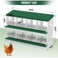 thumbnail image 3 of Chicken Nesting Box, 8 Compartment Metal Chicken Nesting Boxes for Chicken Coop, Easy Egg Collection, Easy Cleaning, Chicken Laying Boxes for Hens, Green, 3 of 7