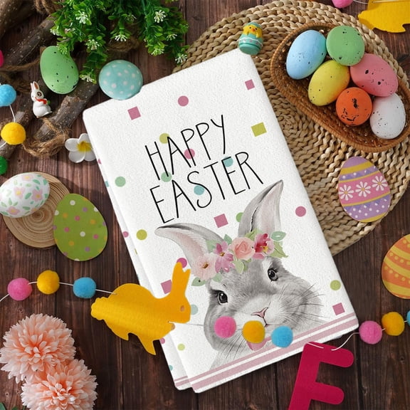 Easter Polyester Platter Towel Kitchen Rag Easter Towel