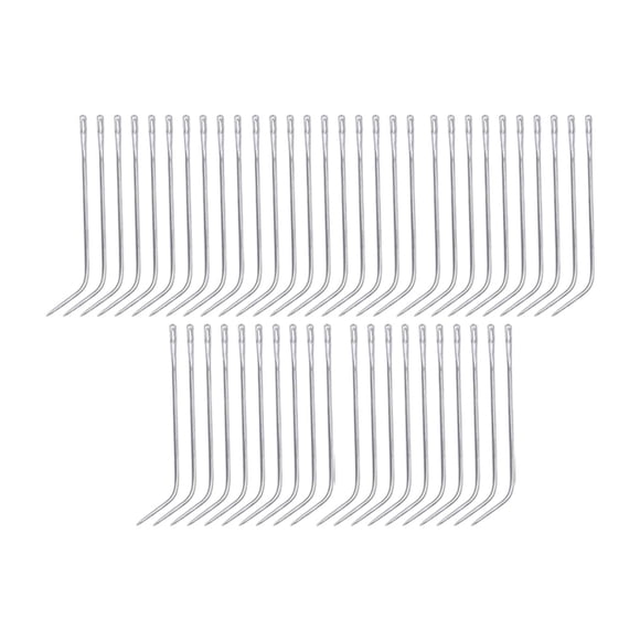 KLKCMS 50Pcs Hand Sewing Needles Large Eyes Dolls Leather Crafts Embroidery Needles L Shaped 5.5cmx2mm