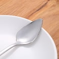thumbnail image 3 of Product Category Tableware 2 - Serrated Edge 2PC Spoon Set in Stainless Steel for Dessert Kitchen Dining & Bar Robust Thick Spoons, 3 of 6