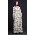 thumbnail image 3 of Bimba Robe Maxi à Manches Longues pour Femmes en Poly Georgette Imprimée Aquarelle Arbre et Merle d'Amérique, Taille Élastique - XX-Grand, 3 of 5