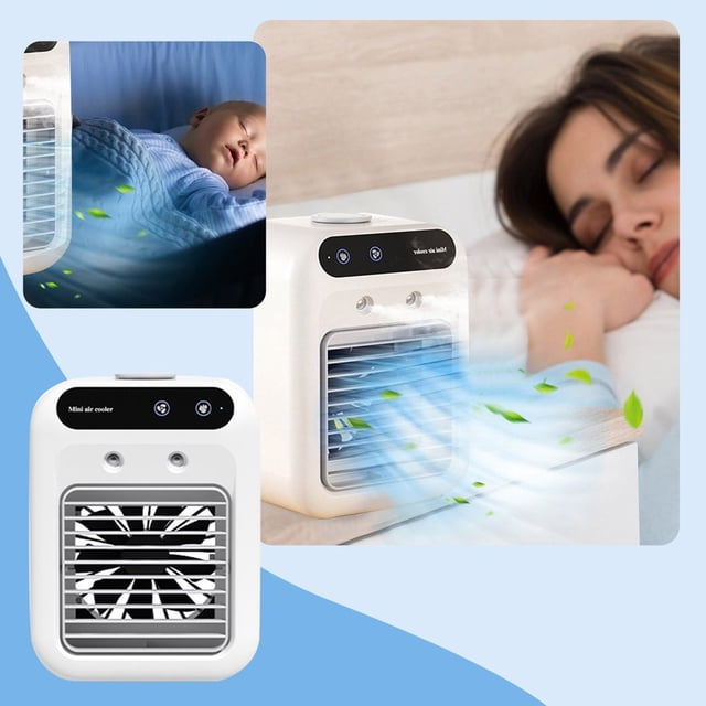 CNKOO Portable Air Conditioner Small Air Cooler Rechargeable Plug In Use Air Cooler Usb Air Conditioner 3 Speed Silent Air Cooler For Bedroom Room Car Travel And Indoor 1Pcs Air Cooler Cl