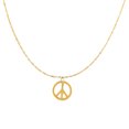 thumbnail image 1 of 14k Yellow Gold Polished Peace Symbol Charm Link Chain Necklace, 17", 1 of 1