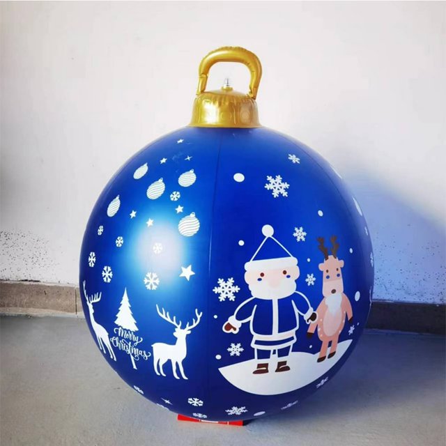 60cm Inflatable Christmas Ball with Light Glow Giant Atmosphere Ball Home Garden