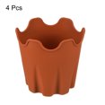 thumbnail image 3 of Unique Bargains 4' Silicone Round Flower Pot Planter Decorative Container, Terracotta 4 Pack, 3 of 5