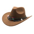 thumbnail image 1 of Decodeary Chapeau de Cowboy Premium Léger et Confortable Style Western Large Application Polyester Kaki, 1 of 6