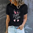thumbnail image 1 of EGNMCR Chemises de Pâques pour Femmes Chemises Imprimé de Pâques T-shirt Col Rond Mode et Confortable Haut Manches Courtes Col Rond T-shirt pour Femmes, 1 of 7