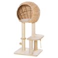 thumbnail image 1 of Beige Cat Tree with Scratching Post & Condo - 39" Tall Indoor Cat Tower for Play & Lounging - Plush Perches & Hanging Ball - Compact Design, 1 of 7