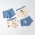 thumbnail image 2 of WEIYLL Boy'S Multi-pack Boxers Combed Breathable Pure Solid Color Cartoon Flat Angle 4Pcs Blue Baby Underwear Size 140, 2 of 6