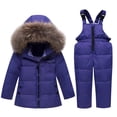 thumbnail image 2 of LSLJS Boys Girls Fashion Solid Color Down Jackets Keep Thickening Warm Outdoor Coat Jumpsuit Set, 2 of 7