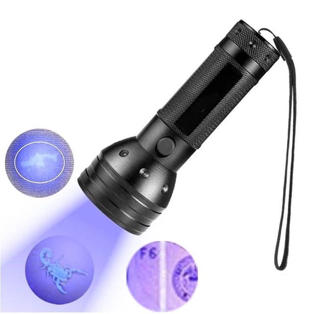 Rbaofujie Violet Light Flashlight Mini USB Rechargeable Purple Light Blacklight Powerful Fluorescent Portable Detector for Pet Urine Stains- Uranium Glass