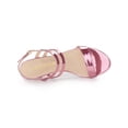thumbnail image 4 of BLISSFUL STEP Women's Slingback Block Heel Ankle Strap Sandals Pink 6.5, 4 of 7
