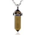 thumbnail image 1 of Angelstones Smoky Quartz Gemstone Hexagonal Pointed Reiki Chakra Pendant Necklace 18", 1 of 3