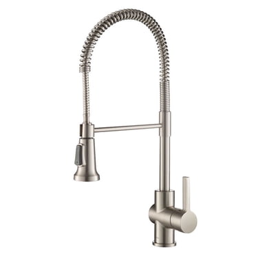 Kraus Britt Single Handle Commercial Kitchen Sink Faucet Stainless Steel Finish