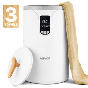 VEVOR Towel Warmer Bucket, 20L Heated Towel Warmer with LED Screen, Large Blanket Warmers for Bathroom, Timer and Temperature Setting, Security Lock, Ideal for SPA, Home, Countertop, Floor, White