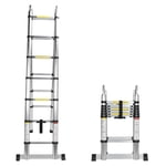 Workshop 4.4M Aluminium Alloy Telescopic Ladder Foldable Multi-Purpose Extension Ladder 150Kg Holding Capacity