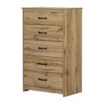 thumbnail image 2 of South Shore Tassio 5-Drawer Chest for Adult, in Nordik Oak, 2 of 12