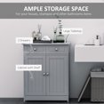 thumbnail image 4 of kleankin Armoire de Rangement de Salle de Bain avec 2 Portes, 2 Tiroirs, Tablette Ajustable, 4 of 9